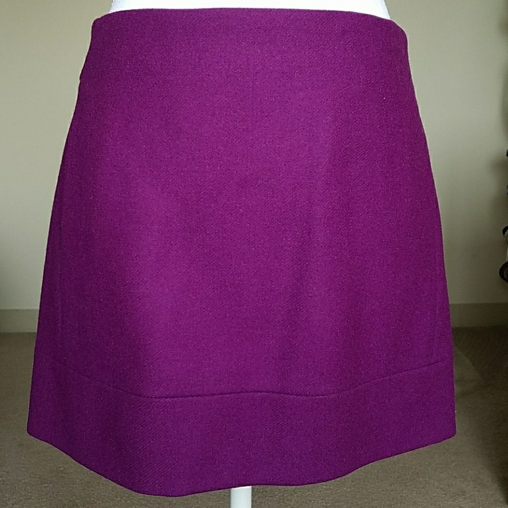 J. Crew purple wool mini skirt